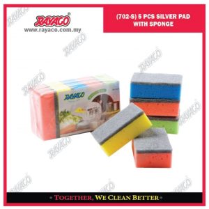 (702-S) 5 PCS BANTALAN (PAD) SILVER DENGAN SPONS