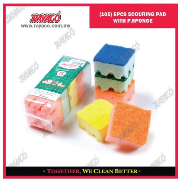 (105) 5 PCS BANTALAN (PAD) PENGGOSOK DENGAN SPONS
