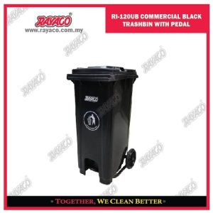 (RI-120UB) TEMPAT SAMPAH HITAM KOMERSIAL DENGAN PEDAL