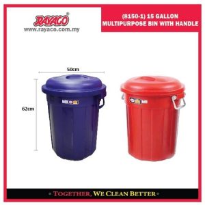 (8150-1) TEMPAT SAMPAH SERBAGUNA 15 GALON DENGAN PEGANGAN
