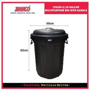 (V8150-1) TEMPAT SAMPAH SERBAGUNA 15 GALON DENGAN PEGANGAN