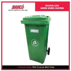 (RI120G) TEMPAT SAMPAH DENGAN RODA 120L HIJAU