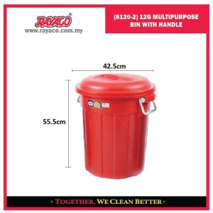 (8120-2) TEMPAT SAMPAH SERBAGUNA 12 GALON DENGAN PEGANGAN