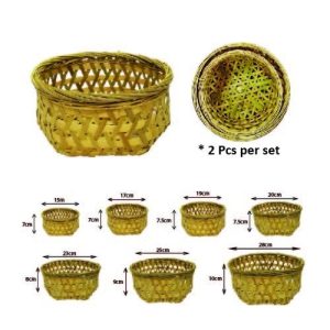 (S2) KERANJANG BAMBU 2 PCS UNTUK MEMBUAT KUE