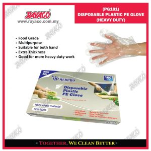 (PG101) SARUNG TANGAN PLASTIK PE SEKALI PAKAI