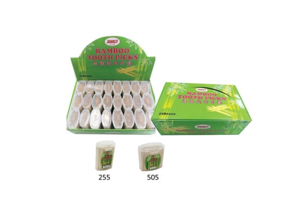 (505) TUSUK GIGI BAMBU BULAT DALAM BOTOL