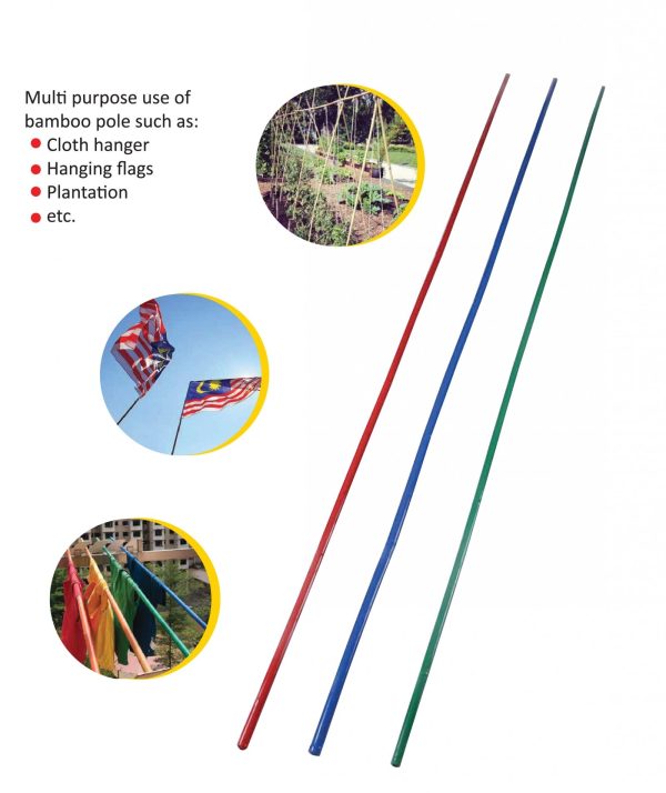 (8B) TIANG BAMBU BERLAPIS PLASTIK