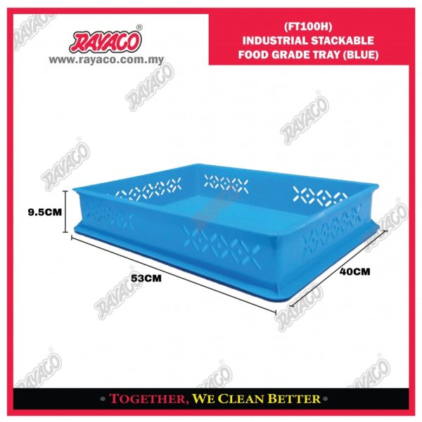 (FT100H) NAMPAN SUSUN PLASTIK FOOD GRADE UNTUK INDUSTRI (BIRU)
