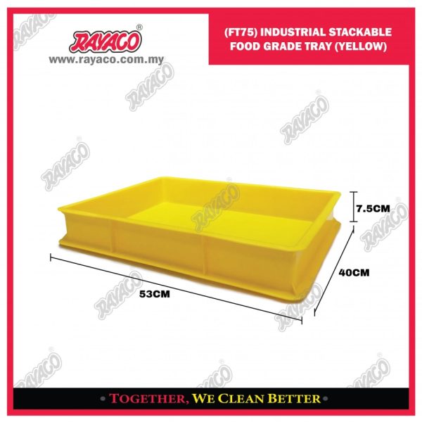 (FT75) NAMPAN SUSUN PLASTIK FOOD GRADE UNTUK INDUSTRI (KUNING)