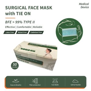 MASKER BEDAH 3 LAPIS DENGAN TALI IKAT (WARNA BIRU MUDA)
