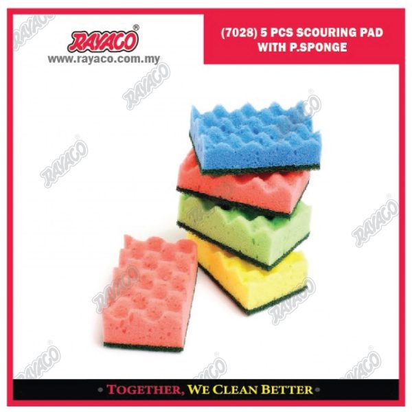 (7028) 5 PCS BANTALAN PENGGOSOK DENGAN SPONS